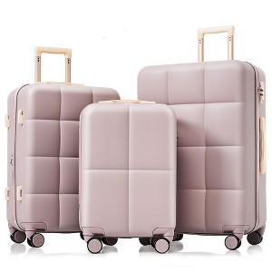 TUYOHW Luggage Set of 3, Airline Certified Carry-on Luggage with Cup Holder, ABS Hard Shell Luggage with Spinner Wheels - 1 of 4