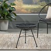 VisioGear Square End Table, Rattan End Table with Glass Top, Patio Coffee Bistro Table for Indoor Garden Porch Balcony, Black, 17.75"*17.75"*18" - 2 of 4