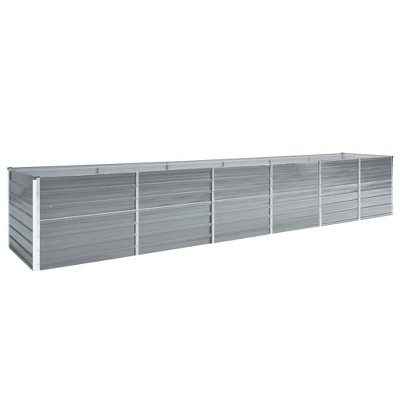 vidaXL Galvanized Iron Arched Gabion Basket, Decorative and Sound-Insulating Garden Barrier with Durable Construction and Wide Application, Silver