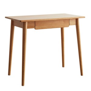 NicBex Solid Wood Computer Desk, Slim Design with Drawer, Natural Wood Finish for Home Office or Study, Oak - 1 of 4