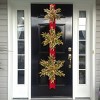 National Tree Company Pre-Lit Artificial Christmas Hanging Snowflakes Door Decoration, Green, Glittery Bristle Pine, White Lights,77 Inches - 2 of 3