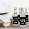 Big Dot of Happiness Mr. and Mrs. - Mini Wine & Champagne Bottle Label Stickers - Black and White Wedding or Bridal Shower Favor Gift - Set of 16 - 3 of 4