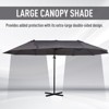 TiramisuBest 14ft Double-Sided Outdoor Market Extra Large Patio Umbrella with Crank, Cross Base (for Deck, Lawn, Backyard and Pool), Grey - 3 of 4