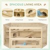 LAOTIES 45" Wooden Hamster Cage,3 Tier Small Animal Habitat with Tray,Ladders,Huts,Seesaws,Water Bottle - 3 of 4