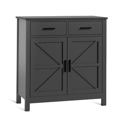 Kitchen Storage Cabinet, Modern Farmhouse Buffet Cabinet with Coffee Bar with 2 Drawers and 2 Doors