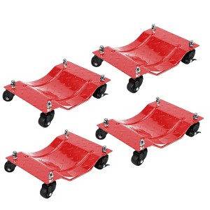 Car Dolly, Wheel Dolly Set of 4 - 6000 Lbs Capacity with Brakes, Heavy-Duty Vehicle Dolly for Moving Cars Trucks - 1 of 4