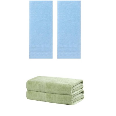 REGALWOVEN Cotton Absorbent Soft Bath Hand Cloths Towels 2 Piece Sets
