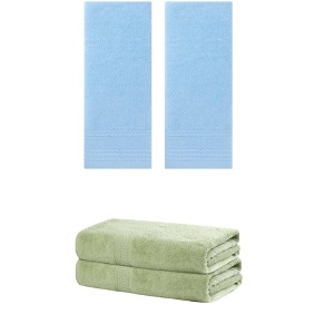 REGALWOVEN Cotton Absorbent Soft Bath Hand Cloths Towels 2 Piece Sets - 1 of 4