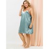Agnes Orinda Women's Plus Size Satin Star Print Lace Trim Sleeveless Home Nightgowns - 4 of 4
