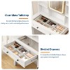 Vanity Desk with Mirror and Adjustable Lights, Makeup Vanity Desk with Drawers, Built-in Power Outlet & USB, Makeup Table for Bedroom - 4 of 4
