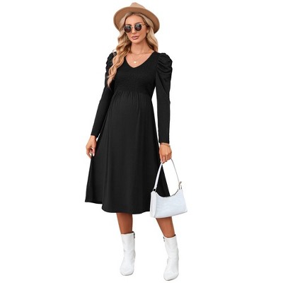 Women Smocked Flowy Dress Baby Shower Dresses