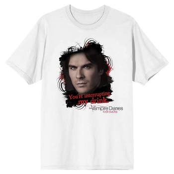 Vampire Diaries Damon Salvatore Men's White T-shirt