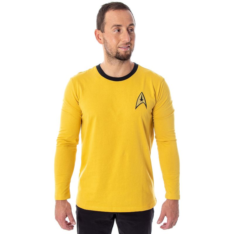 Star Trek The Original Series Men's Costume Long Sleeve Shirt - Kirk, Spock, 1 of 5