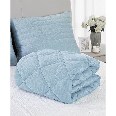 King Size Blue Down Alternative Cooling Mattress Pad