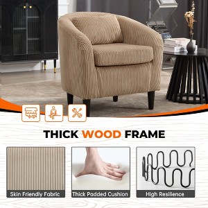 HOMEFUN Modern Corduroy Upholstered Accent Chair with Wooden Legs - 1 of 4