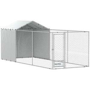 Resenkos Dog House, Pet House,Dog Cave,Large Outdoor Dog Kennel with Waterproof & UV-Resistant Cover Silver - 1 of 1