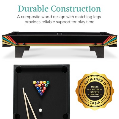 40-Inch Black Composite Wood Tabletop Billiard Game