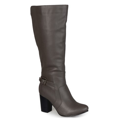 Journee Collection Wide Calf Women's Carver Boot Grey 7 : Target