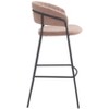 Polyester Fabric Barstool 39.4" H, Brown with Black Steel Legs, Upholstered by Zuo Modern (Set of 2) - 3 of 4