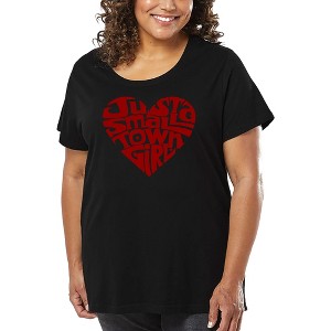 LA Pop Art Women's Word Art T-shirt - Just a Small Town Girl - 1 of 4