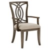 Set of 2 Janelle Dark Walnut Finish and Fabric Dining Arm Chairs Brown - Inspire Q: Upholstered, Rubberwood, Beige - 2 of 4