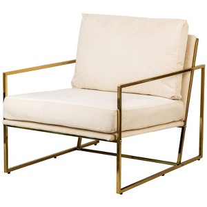 Nordlys Metal and Velvet Lounge Chair Vintage Style Upholstery Living Room - 1 of 4