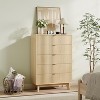TackView 5 Drawer Dressers, Modern Fluted Closet Dressers Chest of Drawers, Wood Storage Dresser Chest of Drawers Organizer - 3 of 4
