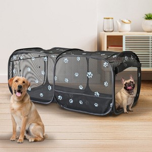 2-in-1 Dog & Cat Playpen – Pop-Up Portable Pet Tent Crate, Breathable Mesh Indoor Outdoor Kennel for Small Animals, No Assembly Needed - 1 of 4