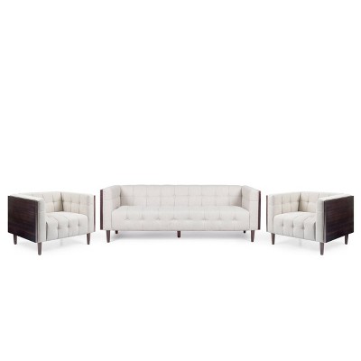Mclarnan Contemporary Tufted 5 Seater Living Room Set - Christopher Knight Home