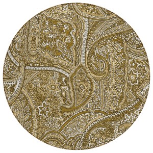 Brown Tan And Beige Paisley Washable Indoor Outdoor Area Rug - 1 of 4