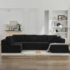 137.8" Corduroy Upholstery U-Shaped Cloud Modular Sectional Sofa with Right Chaise and Pillows, All-Foam Compression Design - 2 of 4