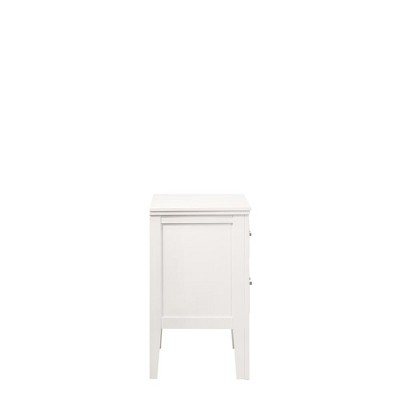 Andover White 2-Drawer Rubberwood Nightstand