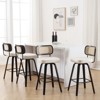 Bekrvio 26"/29” Swivel Bar Stools Set of 4, Upholstered Faux Leather Barstools with Back, Bar Chairs Island Stools for Kitchen Counter - 3 of 4