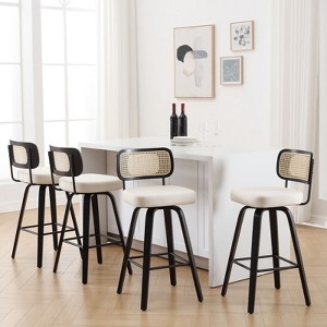 Bekrvio 29'' Swivel Counter Height Bar Stools, Faux Leather - 1 of 4