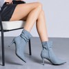 Perphy Women's Pointy Toe Side Zip Slouched Stiletto Heels Ankle Boots - 2 of 3