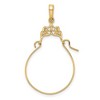 Black Bow Jewelry 14k Yellow Gold Satin & Diamond Cut Filigree Charm Holder Pendant 19mm - 3 of 4