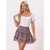 INSPIRE CHIC Women's Summer Floral Tiered Ruffle Cute Mini Skirt - 2 of 4