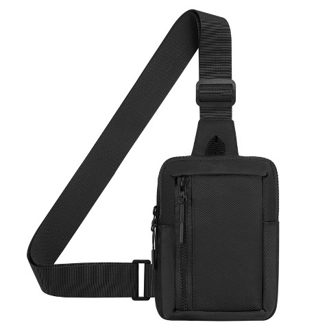 Unique Bargains Small Anti-Theft Crossbody Sling Backpack Nylon Chest Bag Fanny Pack Black