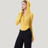 Anna-Kaci Active Women's Long Sleeve Henley Hoodie Activewear Top with Streamlined Fit and Lightweight Stretch Fabric - 3 of 4