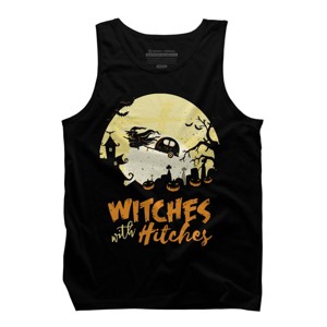 Men's Design By Humans Halloween Camping Witches Hitches Funny By RedBirdLS Tank Top - 1 of 4
