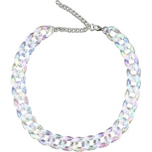 Punk Clear Acrylic Cuban Link Choker - Chunky Hip Hop Necklace for Women & Teens - 1 of 4