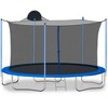GDFStudio Edwina Outdoor/Indoor Metal Ladder Round Trampoline with Enclosure and Basketball Hoop - 2 of 4