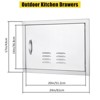 24" W x 17" H Stainless Steel Outdoor Kitchen Doors, Flush Mount BBQ Access Panel - 2 of 4