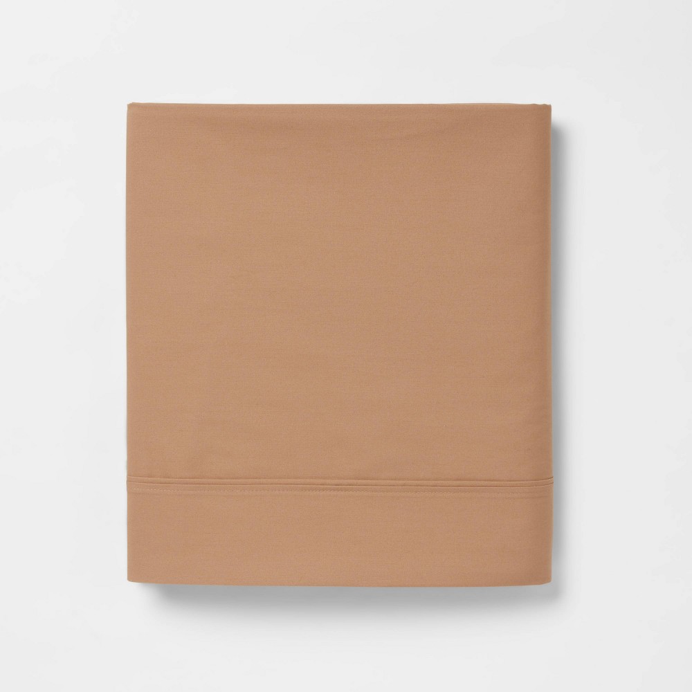 Full 300 Thread Count Ultra Soft Flat Sheet Brown - Threshold