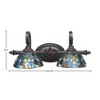 Toltec Lighting Elegante 2 - Light Vanity in  Dark Granite with 7" Blue Mosaic Art Glass Shade - 2 of 2