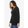 Woman Within Women's Plus Size Embroidered Thermal Henley Tee - image 4 of 4