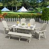 WestinTrends 6 Piece Outdoor Patio Dining Table and Armchair Dining Bench Set - 2 of 2