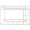 Full over Full/Twin over Twin Metal Bunk Bed, Sturdy Low Bunk Bed Frame with Safety Ladder for Kids, Teens and Adults - HABITRIO - 4 of 4