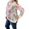 Women's French Terry Cold Shoulder Top - honeyme - 2 of 2
