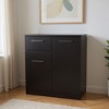 HomeRoots 20" Black Wood Accent Cabinet With Two Doors And One Drawer - 2 of 4